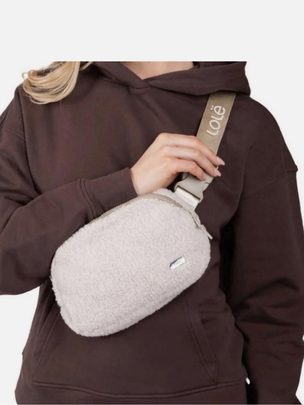Lole Fleece Belt Bag Fanny Pack One Size Cream Outdoors Festival